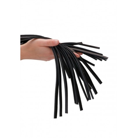 Черная многохвостая гладкая плеть Heavy Leather Tail Flogger - 76 см.